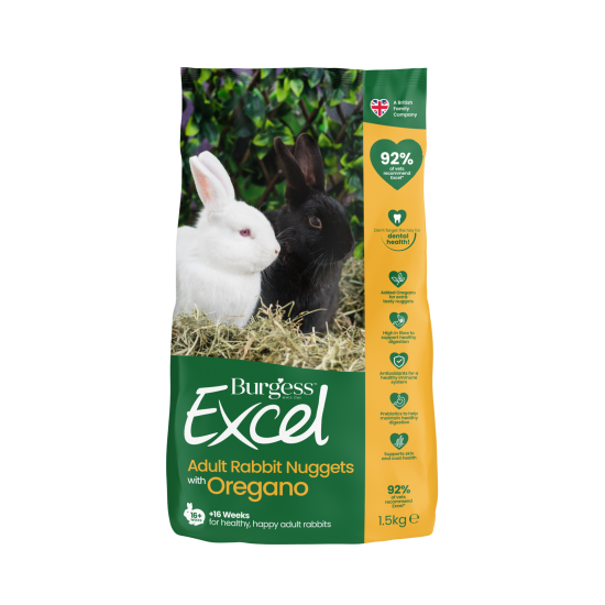 Burgess Excel Rabbit Adult Oregano- alimento complementare per conigli adulti 1,5 kg Burgess Excel Rabbit Adult Oregano- alimento complementare per conigli adulti 1,5 kg