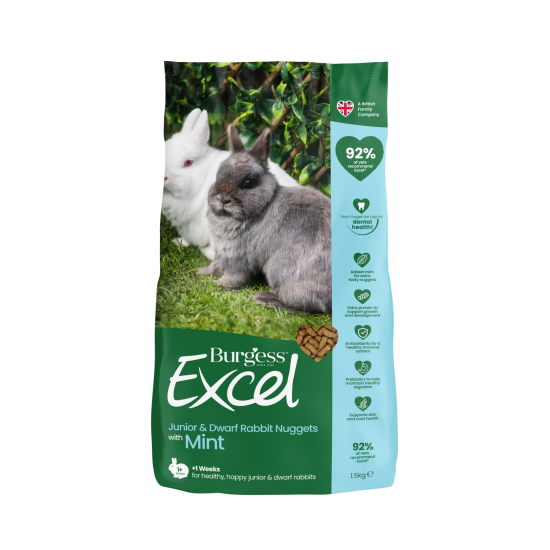 Burgess Excel Rabbit Junior & Dwarf - alimento complementare per conigli giovani o nani 3 kg  Burgess Excel Rabbit Junior & Dwarf - alimento complementare per conigli giovani o nani 3 kg