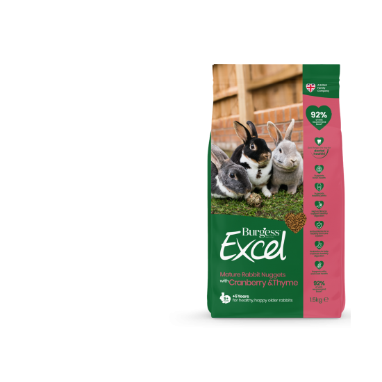 Burgess Excel Rabbit Mature Cranberry & Ginseng - alimento complementare per conigli anziani 1,5 kg Burgess Excel Rabbit Mature Cranberry & Ginseng - alimento complementare per conigli anziani 1,5 kg