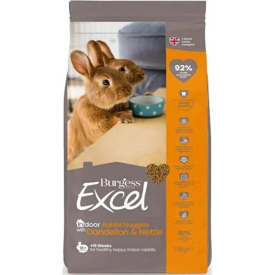 Burgess Excel Rabbit Indoor - alimento complementare per conigli 1,5 kg PROMO7gg