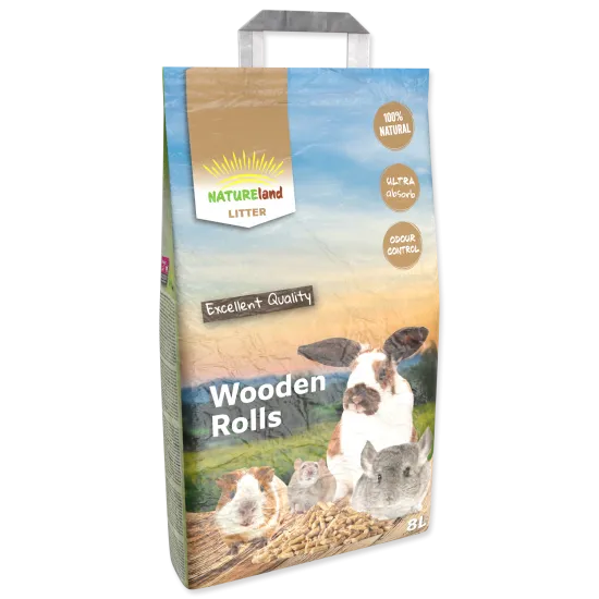 Lettiera in pellet di legno Wooden Rolls Litter 8 L 4,5kg