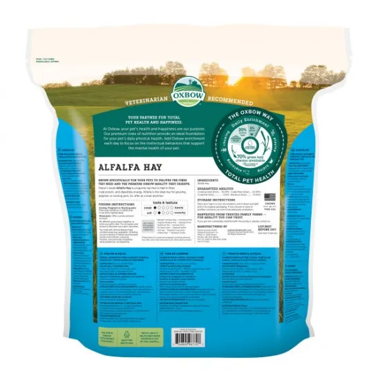 Fieno Oxbow di erba medica - Alfalfa Hay - 1,130 kg mangime semplice per conigli e roditori PROMO