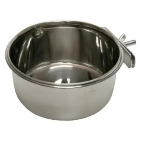Ciotola in acciaio con supporto a vite - Kerbl 600ml - diam 12cm