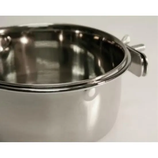 Ciotola in acciaio con supporto a vite - Kerbl 600ml - diam 12cm