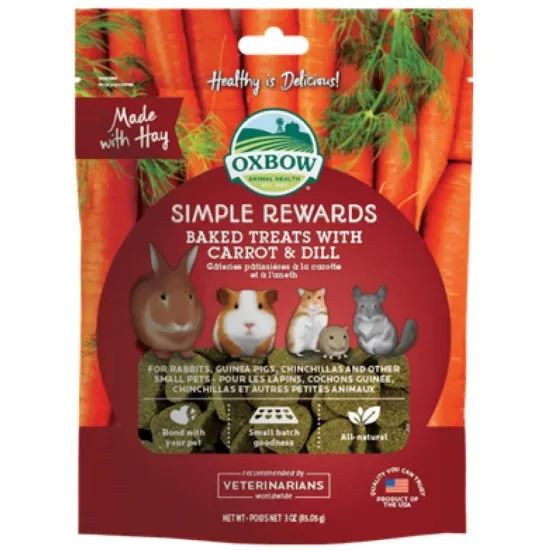 Oxbow Simple Rewards - Baked Treats with Carrot & Dill  - 85 gr alimento complementare per conigli e roditori 