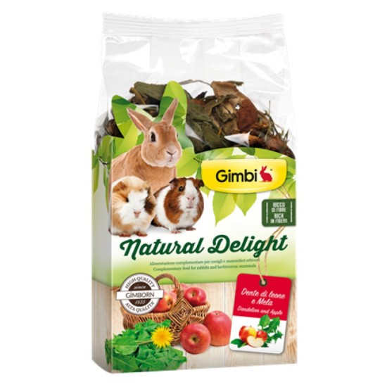 Gimbi Natural Delight - Dente di Leone e Mela 100 g mangime complementare