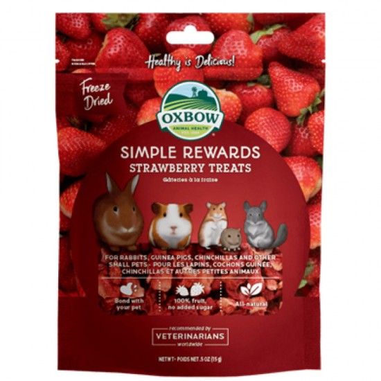 Oxbow Simple Rewards - Strawberry Treats - 15 gr alimento complementare per conigli e roditori