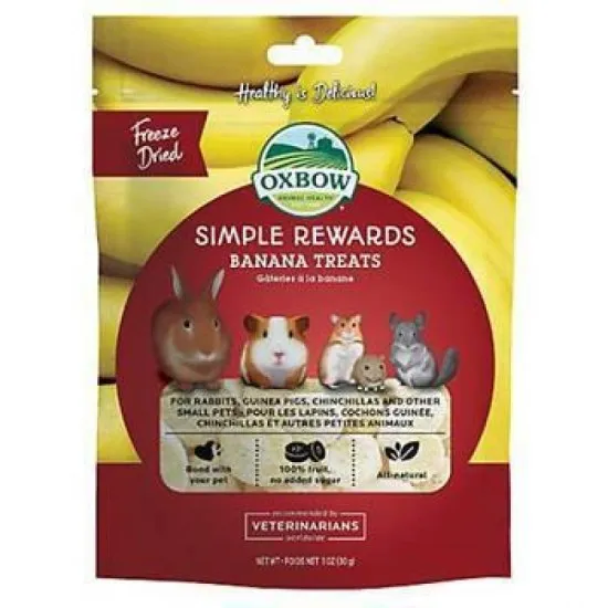 Oxbow Simple Rewards - Banana Treats - 30 gr alimento complementare per conigli e roditori