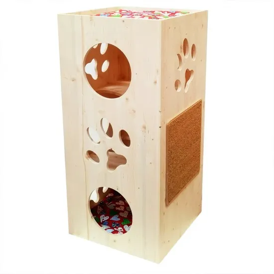 Torre Xl per Gatti Rosicchiando con due cuscini e tiragraffi 45 x 45 x 95h semplicemente unico !!