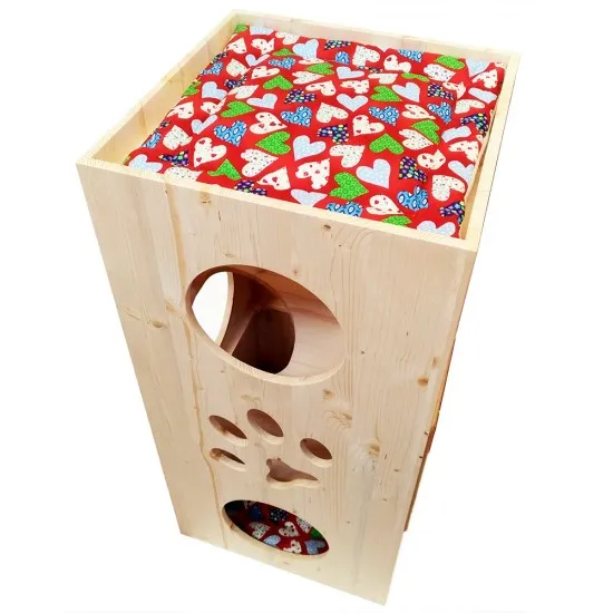 Torre Xl per Gatti Rosicchiando con due cuscini e tiragraffi 45 x 45 x 95h semplicemente unico !!