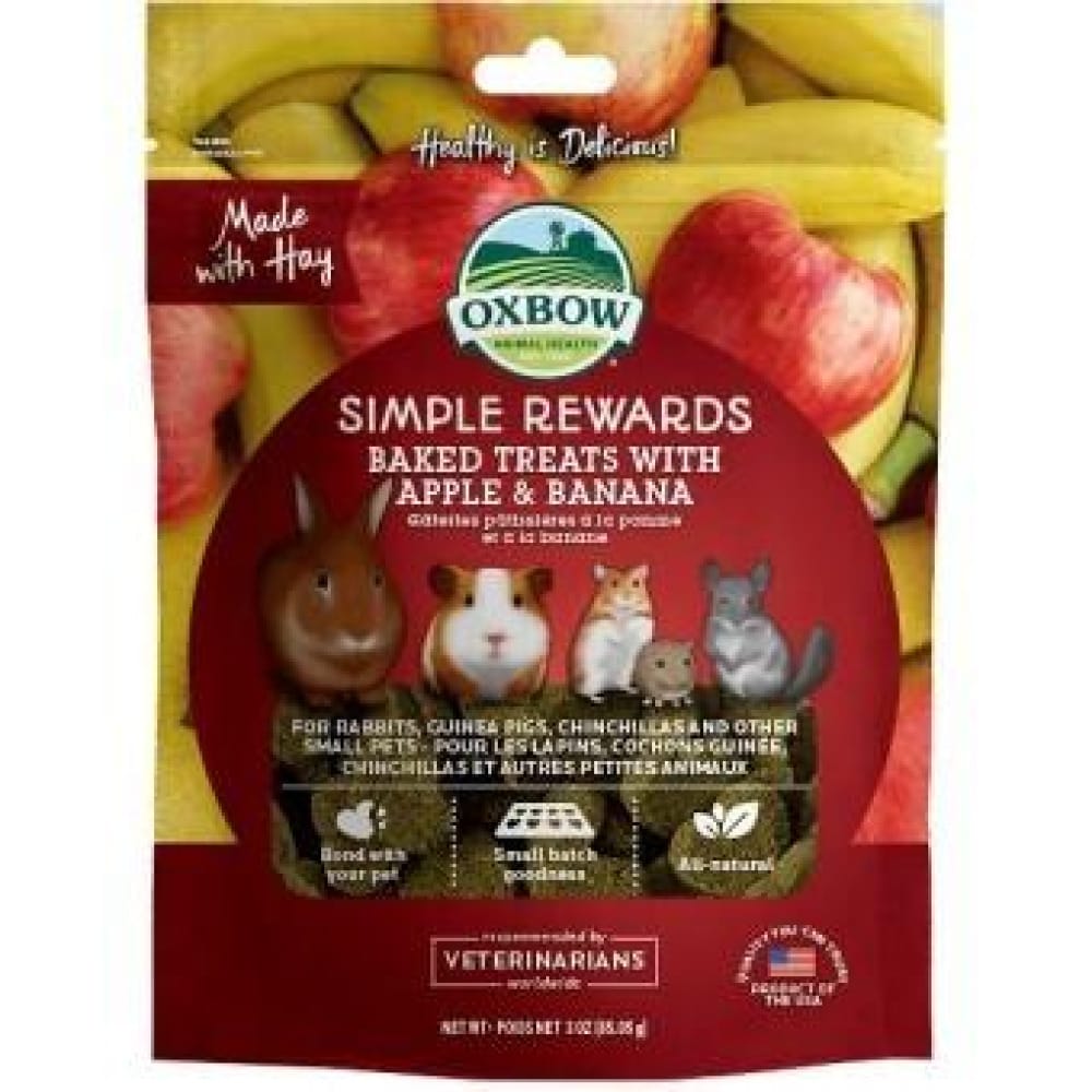 Oxbow Simple Rewards - Baked Treats with Apple &amp; Banana  - 85 gr alimento complementare
